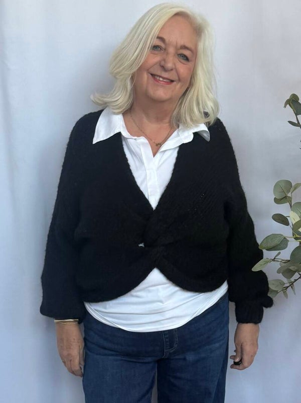 Trui: Knoop Zwart - Stapelkorting