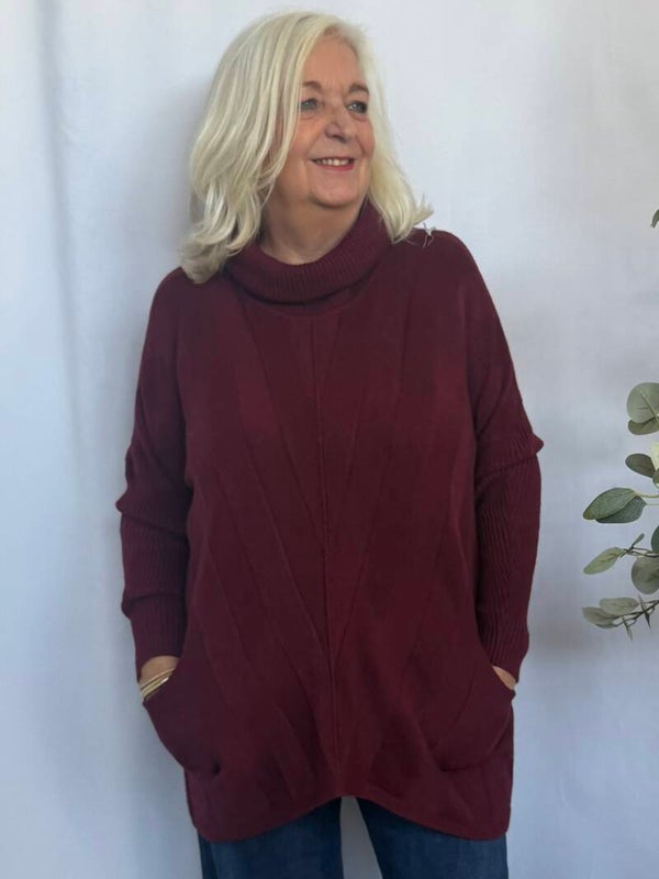 Trui Pocket Bordeaux