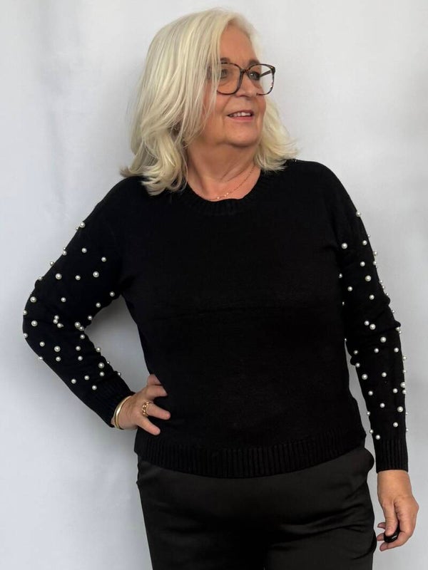 Trui Pearl Mouw Zwart