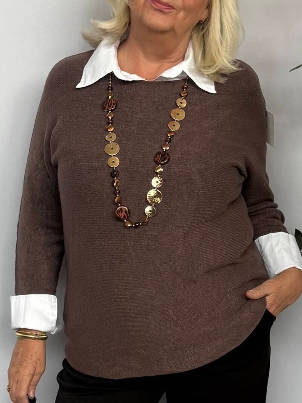 Trui Essential Basic Bruin