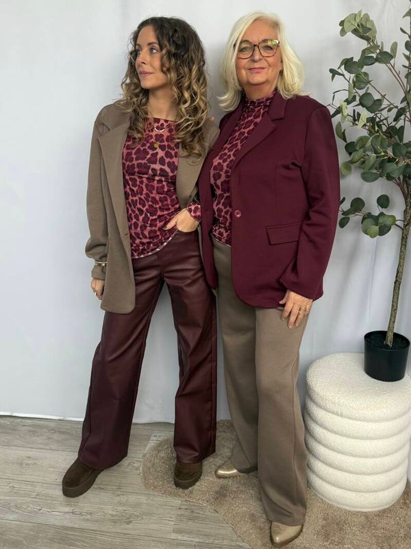 Longsleeve Leopard cashmere Roze