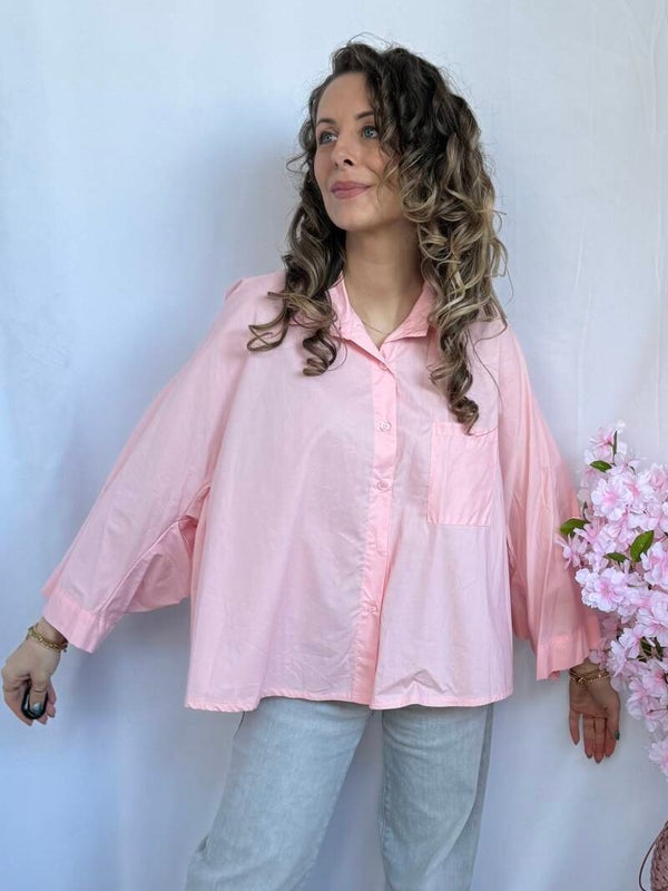 Blouse: Oversized Roze
