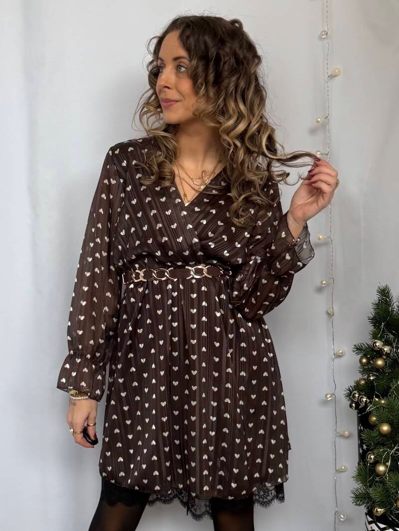 Jurk: Hartjes Bruin