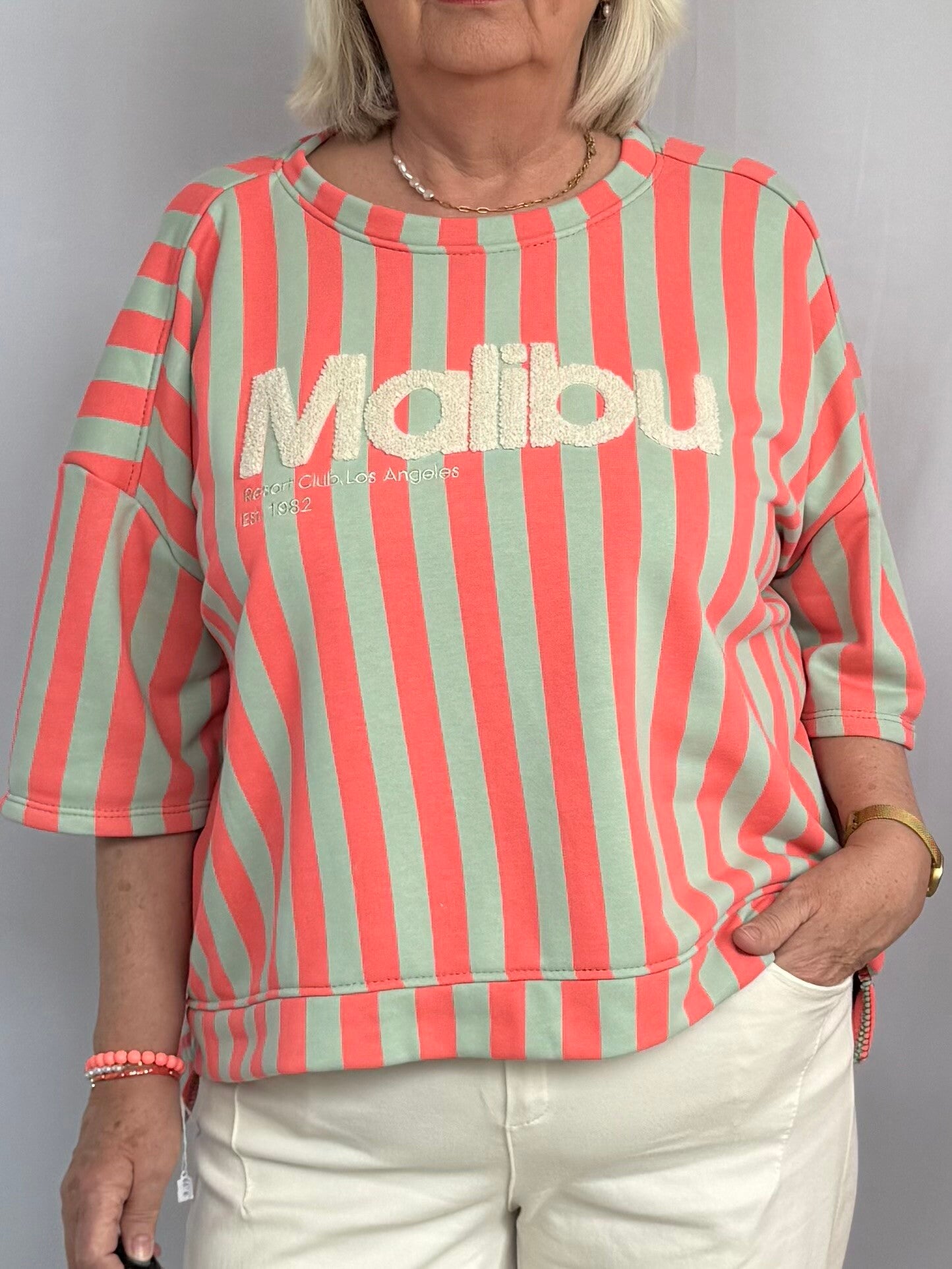 Sweater: Malibu Stripe Mint