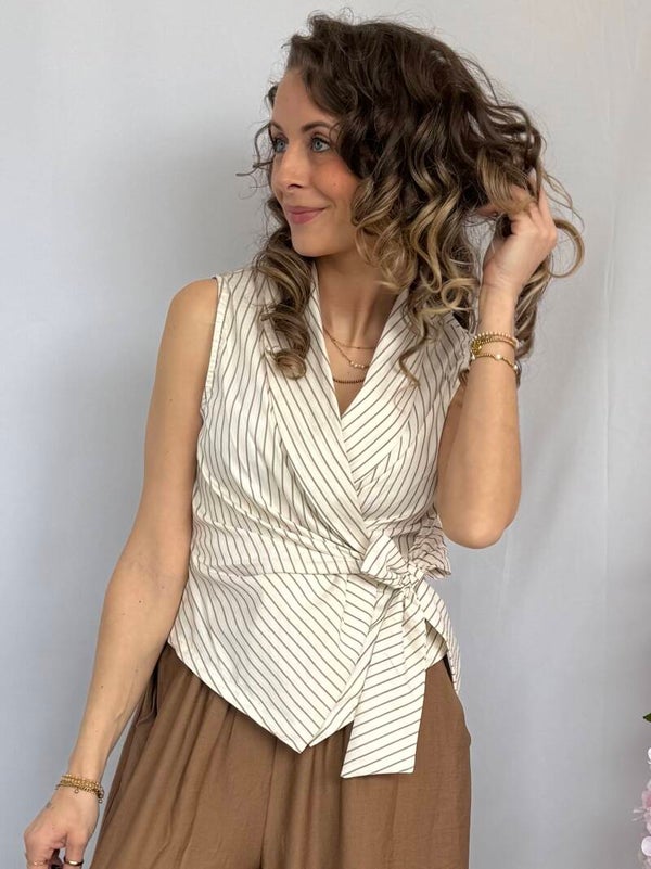 Top: Wikkel Strik Beige