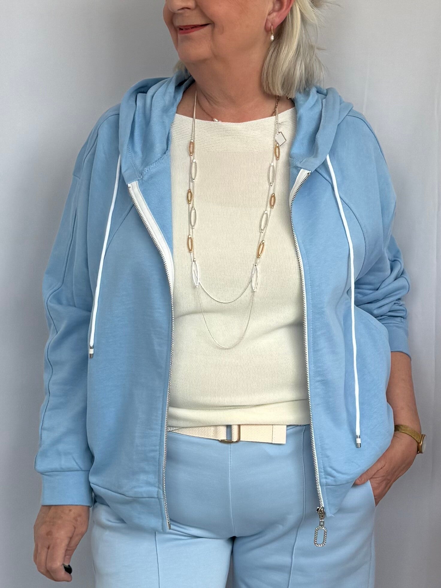 Vest: Hoodie Blauw