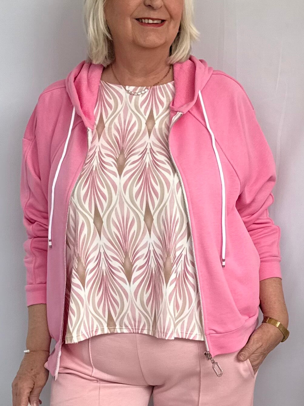 Vest: Hoodie Roze