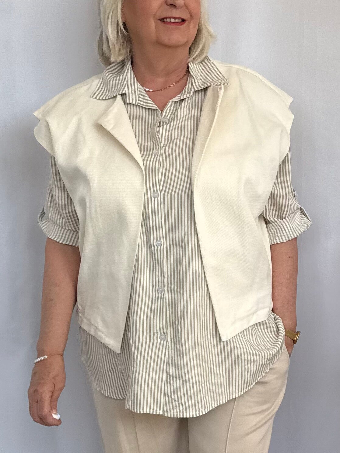 Gilet: Oversized Beige