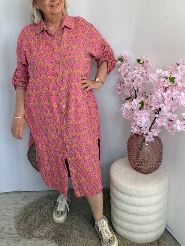 Jurk: Tetra Blouse-jurk Roze