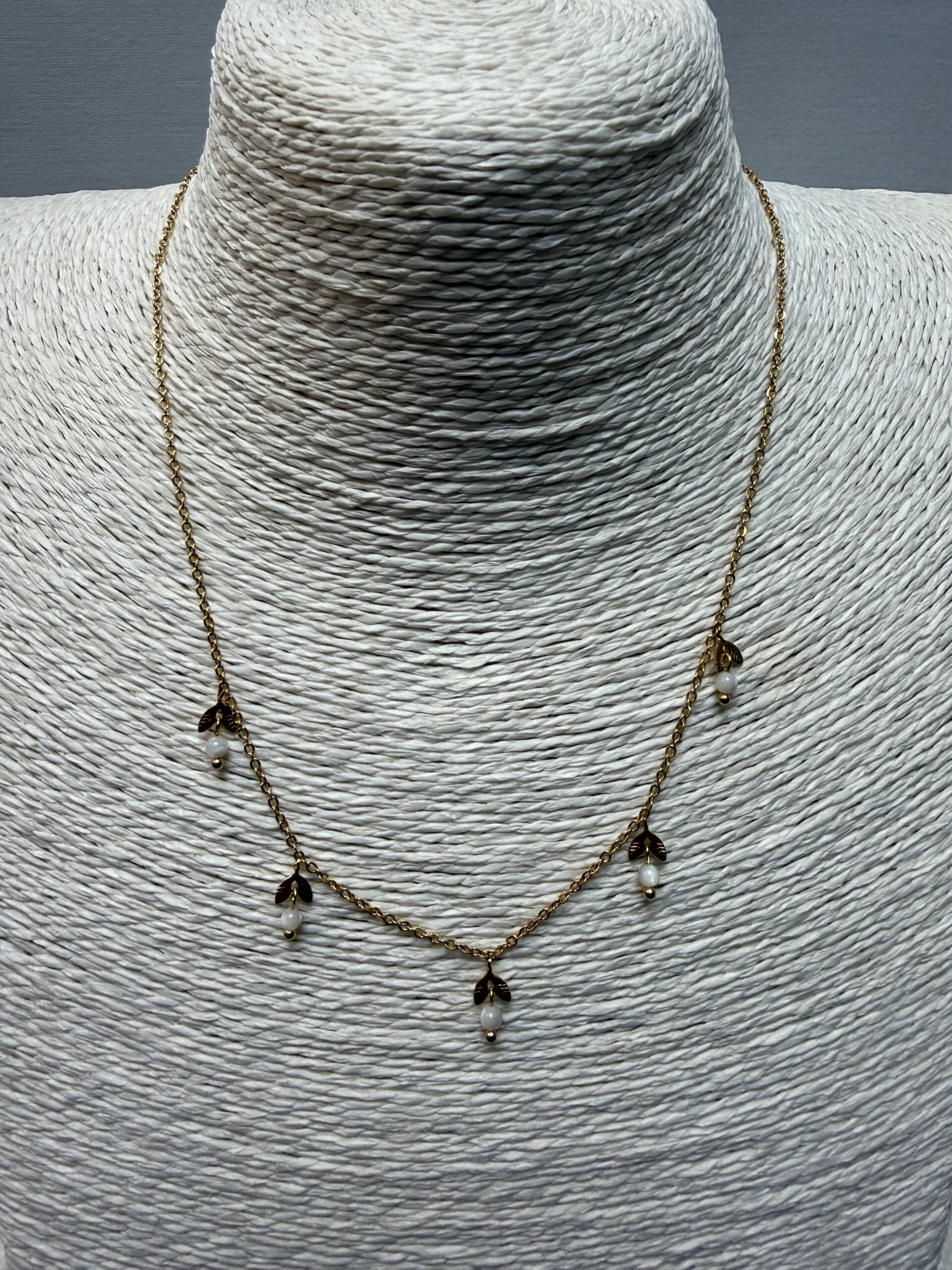 Ketting: Blaadjes Stainless Steel (day&eve)