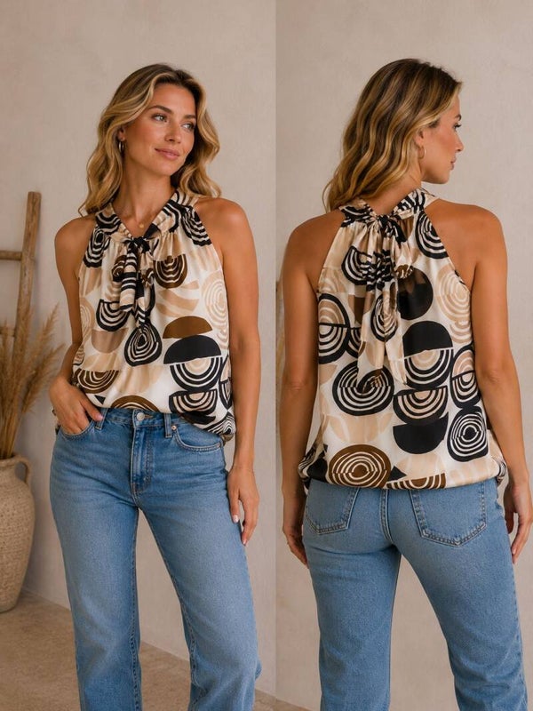 Top: Haltertop Noa Beige