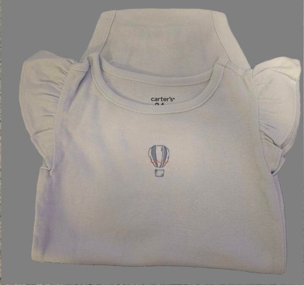 BABY GIRLS PALE BLUE SOFT COTTON BODYSUIT