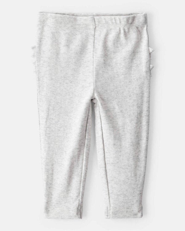 BABY GIRLS EASY-ON COTTON PANTS GRAY