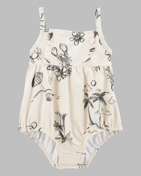 BABY GIRLS "BEACH PRINT" SWIMSUIT