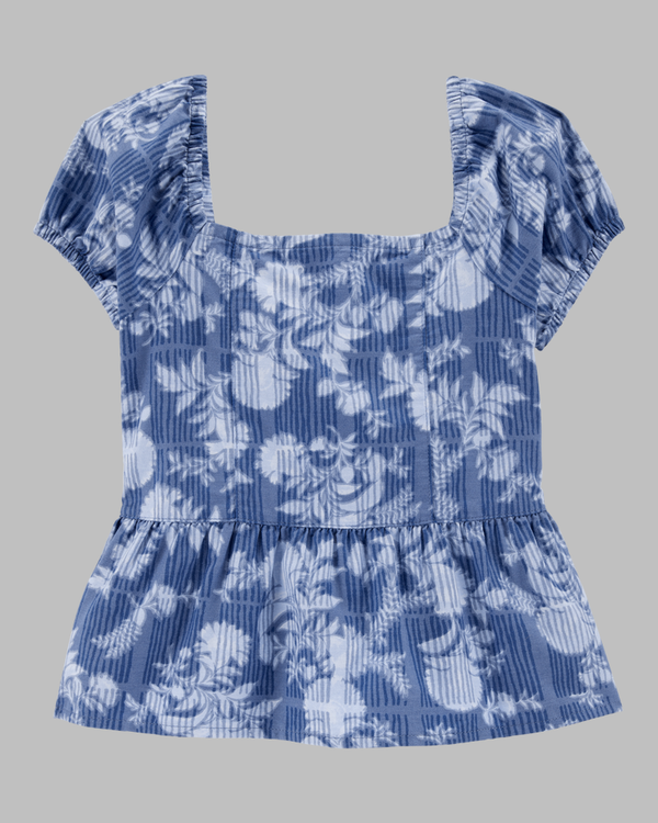 GIRLS PUFF SLEEVE CROPPED TOP