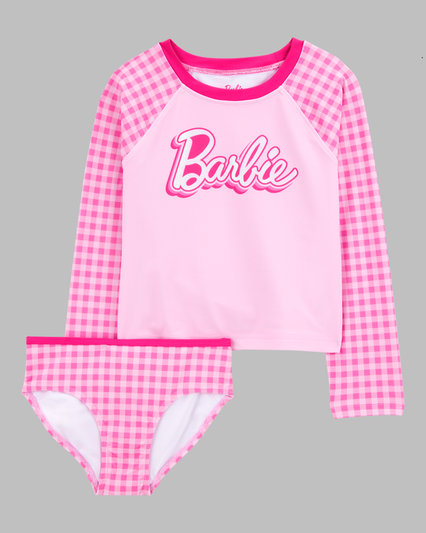 GIRLS BARBIE™ RASHGUARD SWIMSUIT SET
