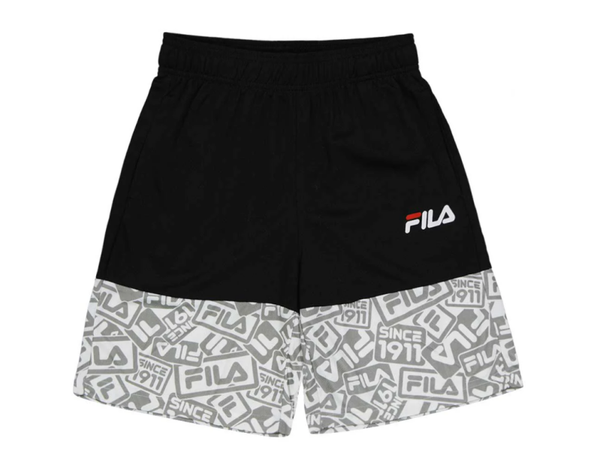 BOYS MESH AOP SHORTS (BLK/WHT)