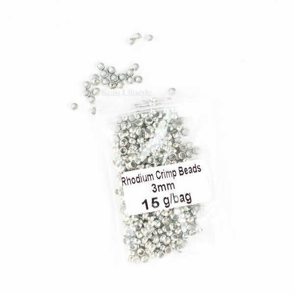 Onderdelen - zilver knijpkralen 3mm | per 15 gram