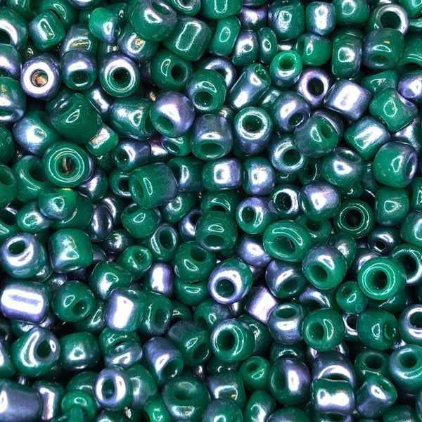 Tsjechisch glas - rocailles groen 5mm | per 20 gram