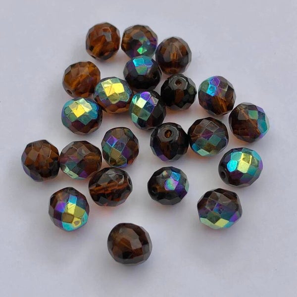 Tsjechisch glas - bruin electroplated 10mm | per 25 gram