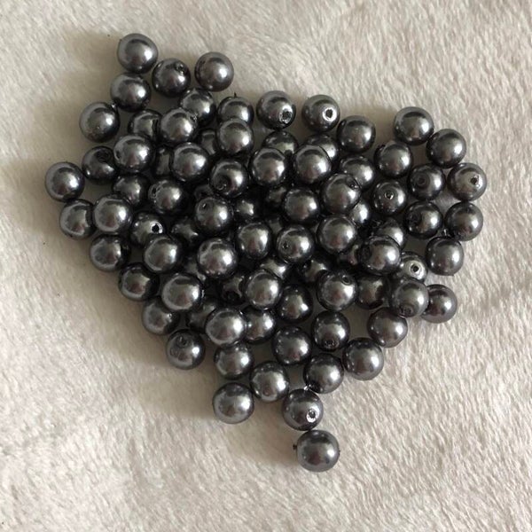 Tsjechisch glas - grijs rond 6mm | per 25 gram