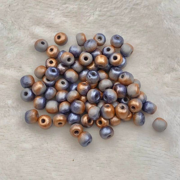 Tsjechisch glas - rocailles 5mm grijs oranje | per 30 gram