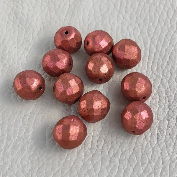 Tsjechisch glas - mat 12mm facetten bronze | per 25 gram