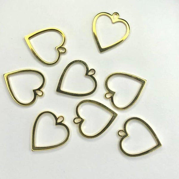 Bedel - Goud kleurige metalen hartjes | per 8 stuks