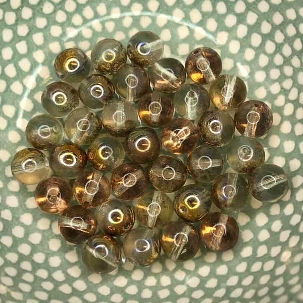Tsjechisch glas - transparant Topaz 8mm | per 25 gram