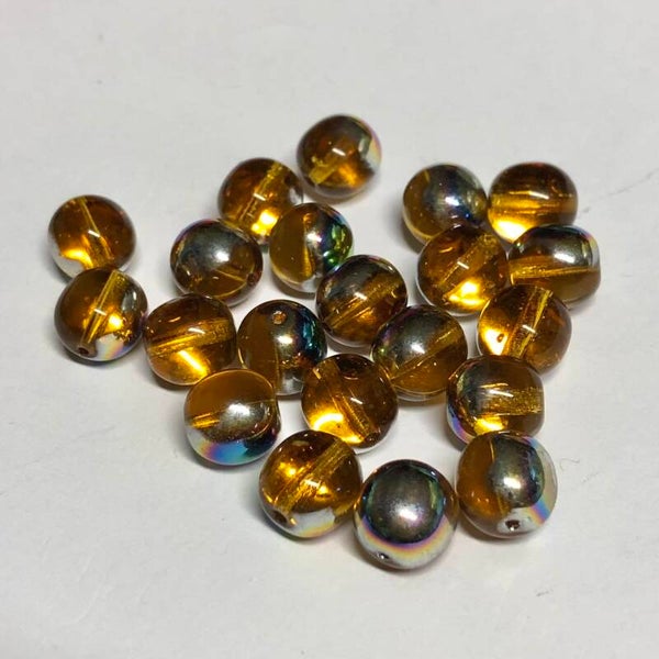 Tsjechisch glas - Topaz electroplated 10mm | per 25 gram