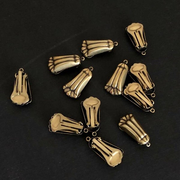 Clip oorbel - Brons kleurige metalen clip oorbellen | per 12 stuks