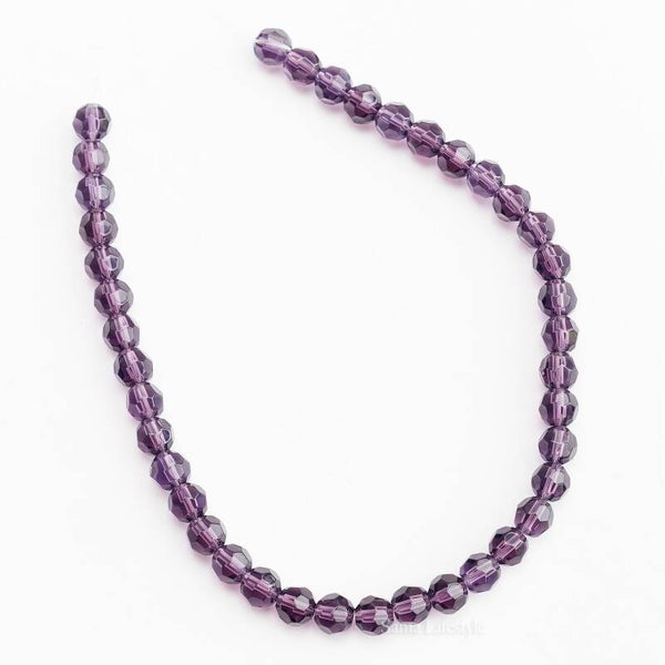 Glasstreng - paars facet kralen 8mm | per streng