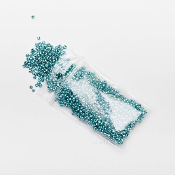 Glas - Metallic blauwe rocailles 2mm | per 20 gram