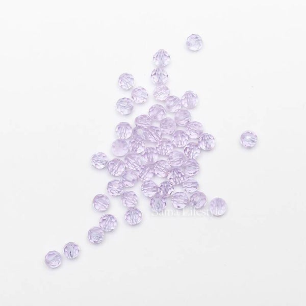 Glas - lila facet kralen  4mm | per 50 stuks