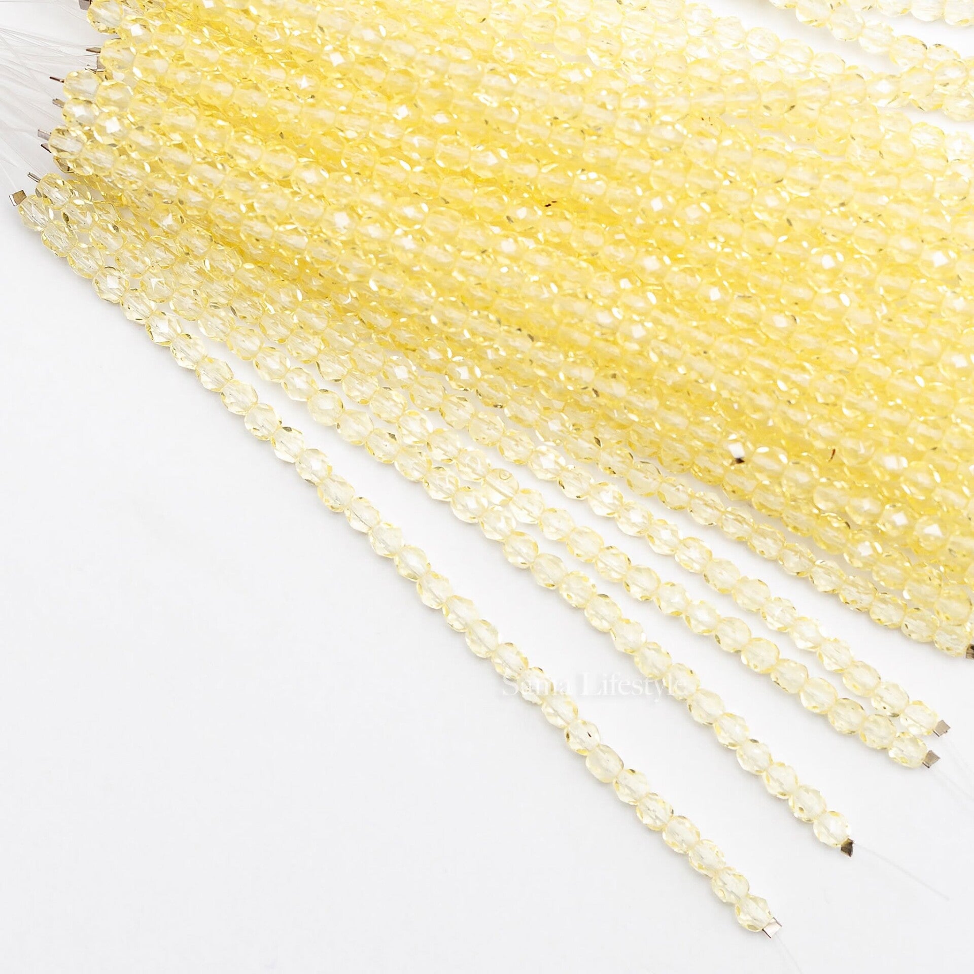 Glas - Tsjechische glas facet kralen 4mm | per streng