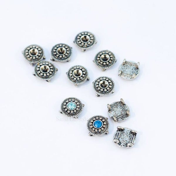 Spacer - zilver metalen spacer kralen dubbelgats 12mm | per 12 stuks