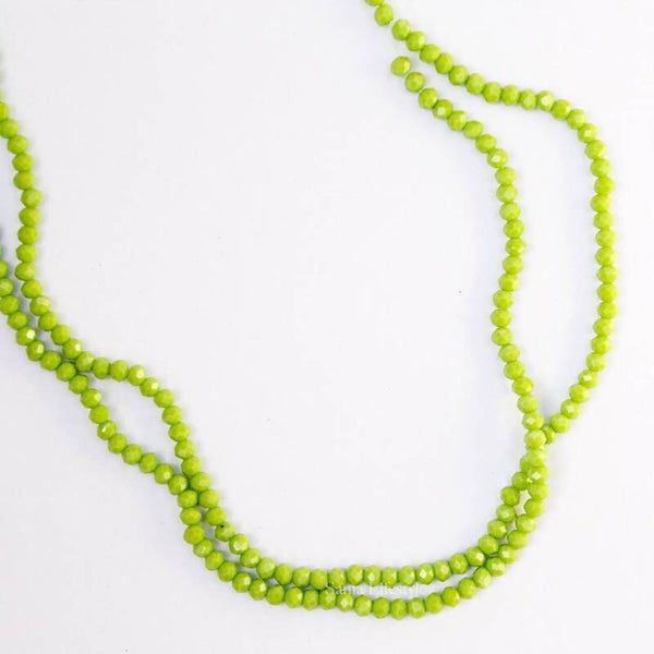 Glasstreng - groenen glas facet rondelle kralen 3,5x3mm | per streng
