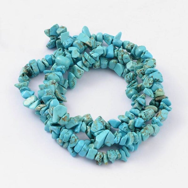 Synthetisch turquoise chips - 4-10mm | per (extra lange) streng