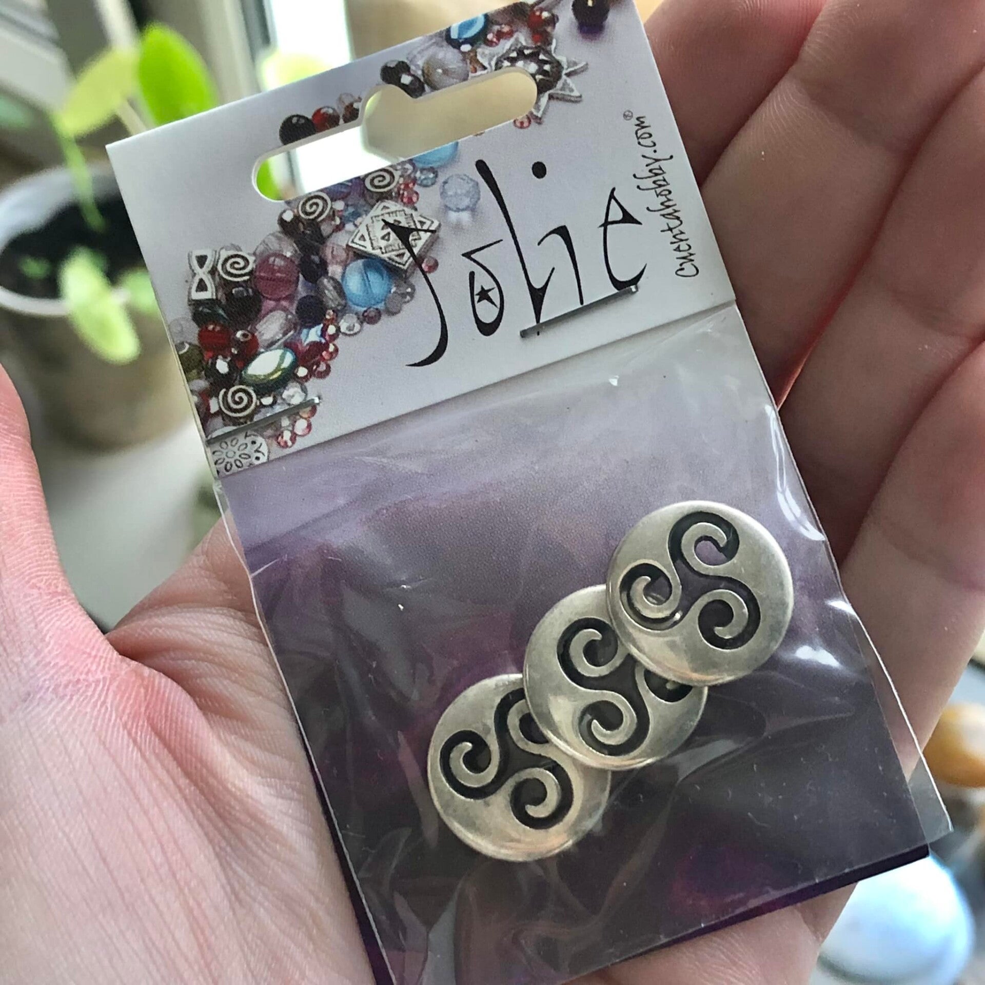 Schuiver - DQ zilver kleurige swirl schuiver | per 3 stuks