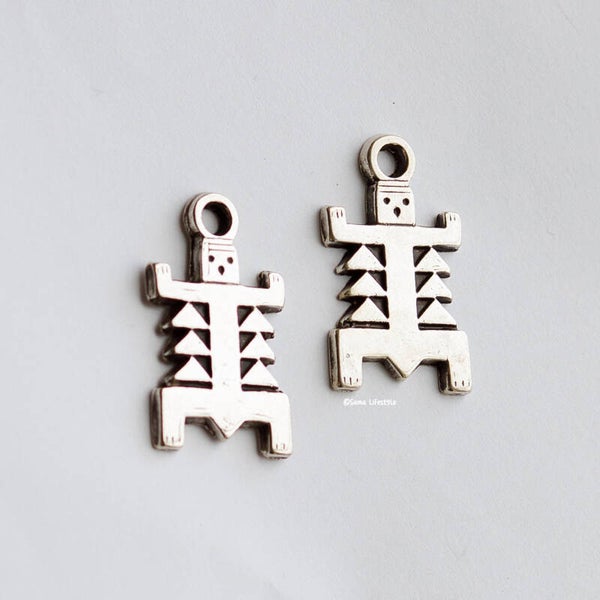 Bedel - DQ Zilver metalen robot 33x19mm | per 2 stuks