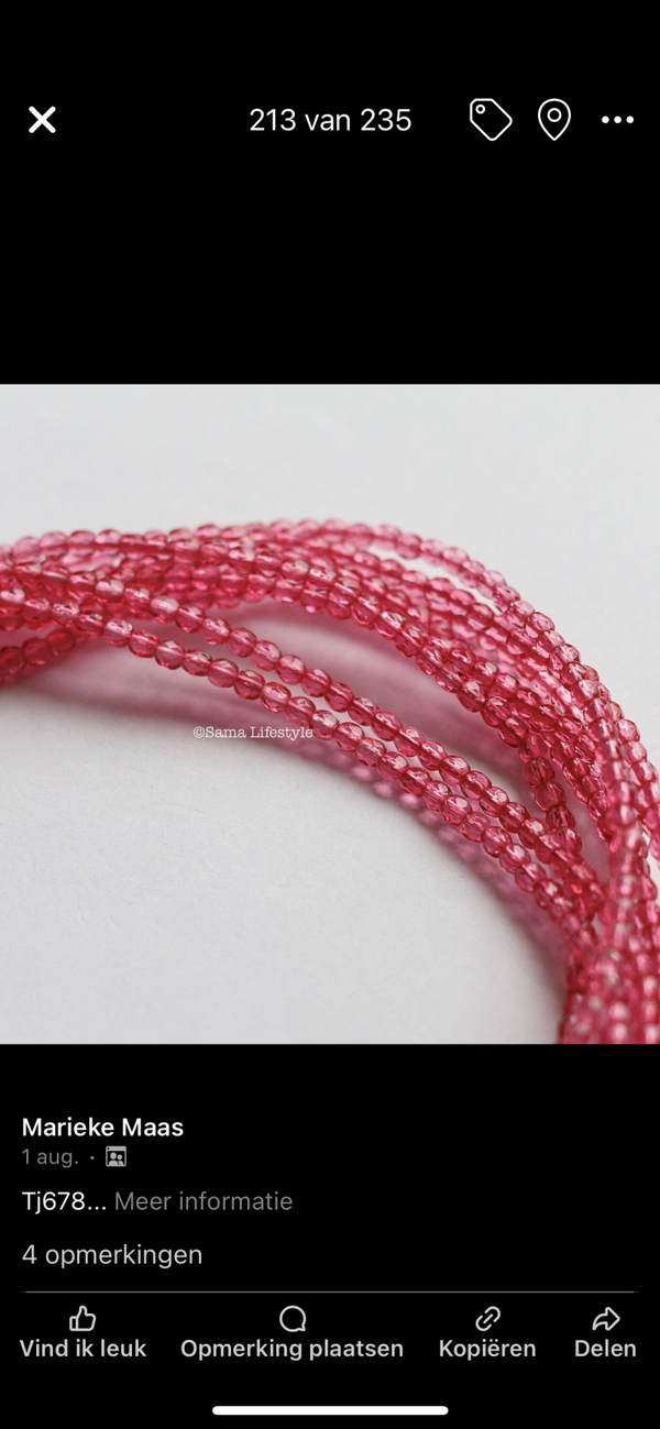 Tsjechische facetten roze tj678