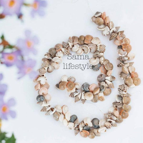 Schelp - medium schelp kralen | per streng