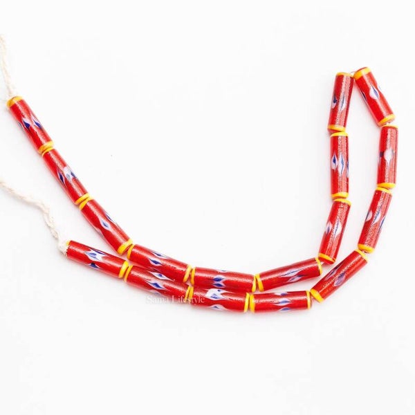 Glas streng - rode streng Indiase glas kralen | per streng