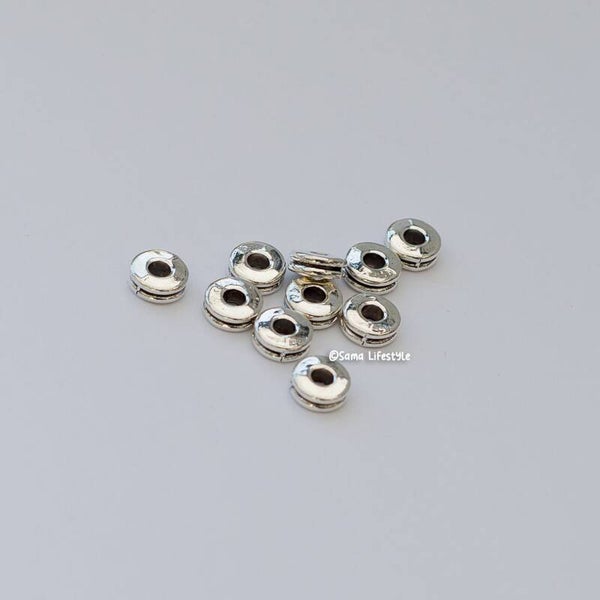 Metaal - zilver metalen spacers 6x2,5mm | per 10 stuks
