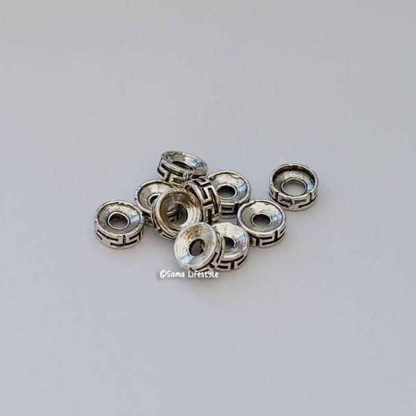 Metaal - zilver spacers 7,5x3mm | per 10 stuks