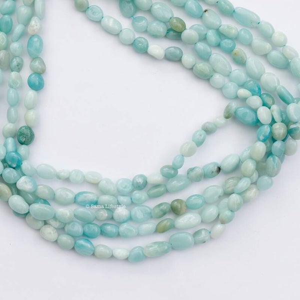 Amazoniet bugles 6-10mm | per streng