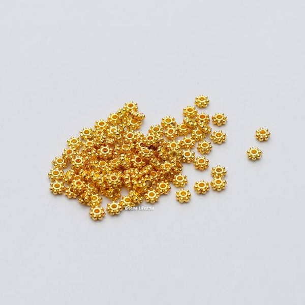 Metaal - goud kleurige spacers 4mm | per 100 stuks