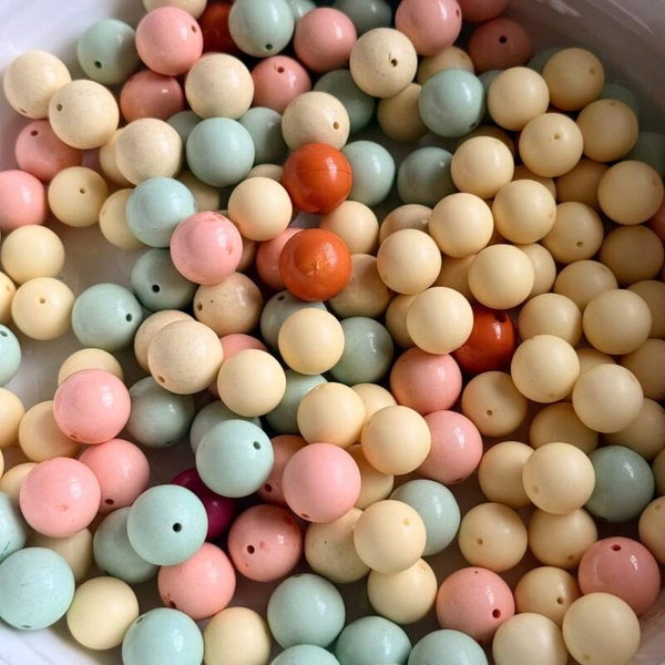 Kunststof pastel mix rond 12-14mm