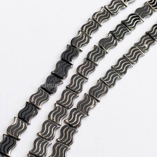 Glas - vlaggetje zwart zilver | per streng