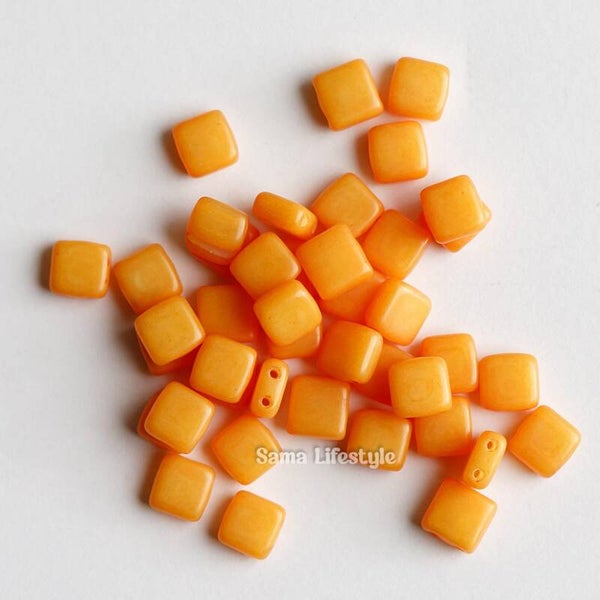 Czech tile beads - Opaque sundial | per 25 stuks